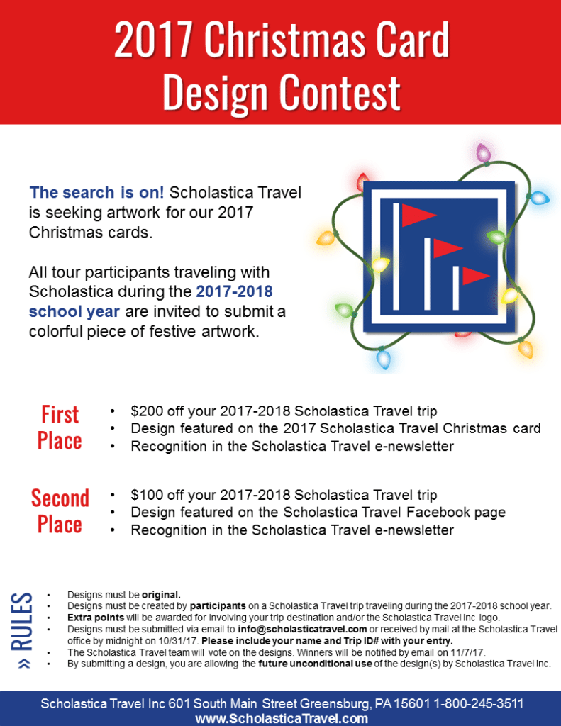 2017 Christmas Card Design Contest: Win $200 Trip Credit!